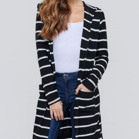 Black and White stripe cardigan - Picture 1 of 1